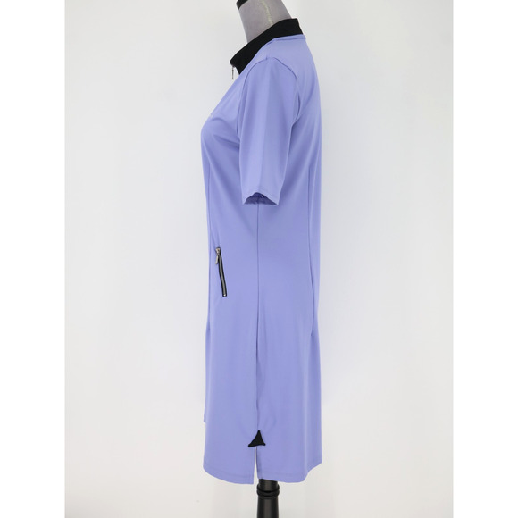 Roaming Dhabi Golf Dress Womens Medium Lavender Stretch Knit Quarter Zip Pockets - Picture 14 of 16